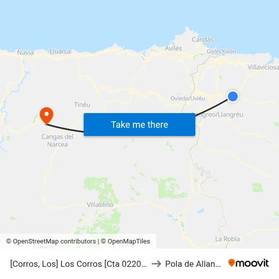 [Corros, Los]  Los Corros [Cta 02203] to Pola de Allande map
