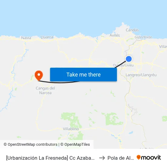 [Urbanización La Fresneda]  Cc Azabache [Cta 02334] to Pola de Allande map