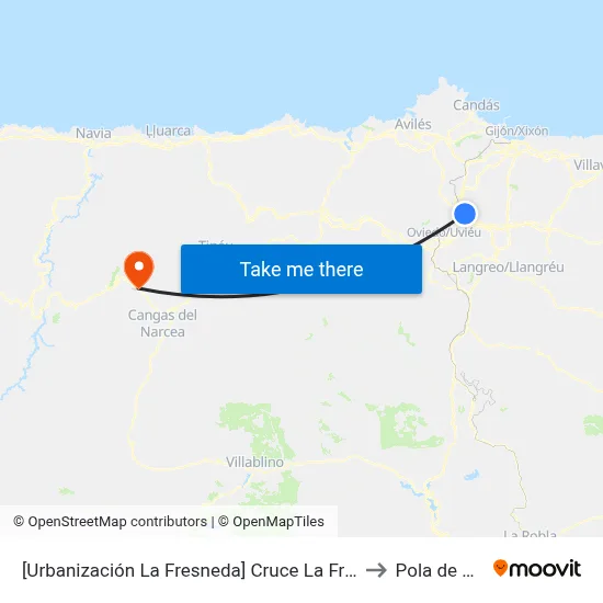 [Urbanización La Fresneda]  Cruce La Fresneda [Cta 02348] to Pola de Allande map