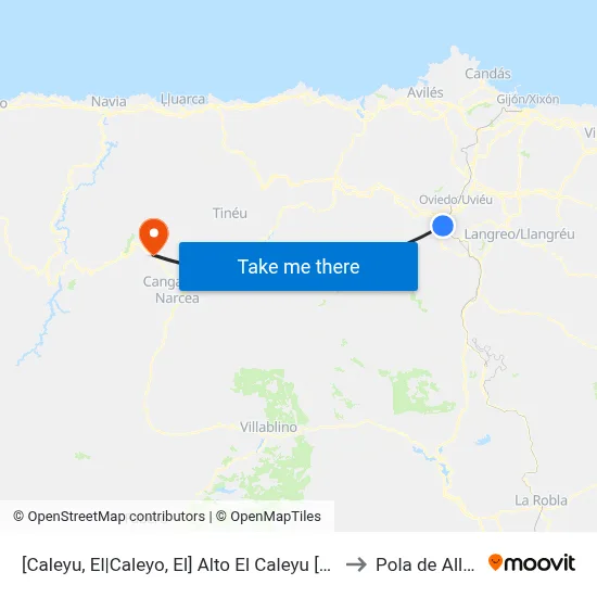 [Caleyu, El|Caleyo, El]  Alto El Caleyu [Cta 02648] to Pola de Allande map