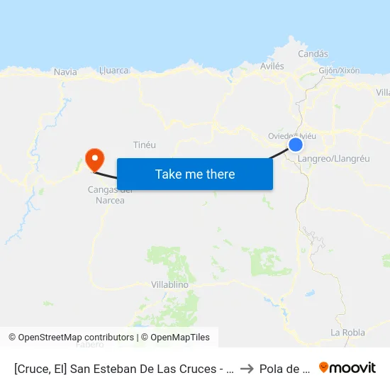 [Cruce, El]  San Esteban De Las Cruces - Cementerio [Cta 03314] to Pola de Allande map