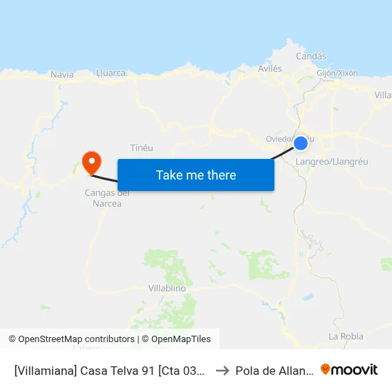[Villamiana]  Casa Telva 91 [Cta 03395] to Pola de Allande map