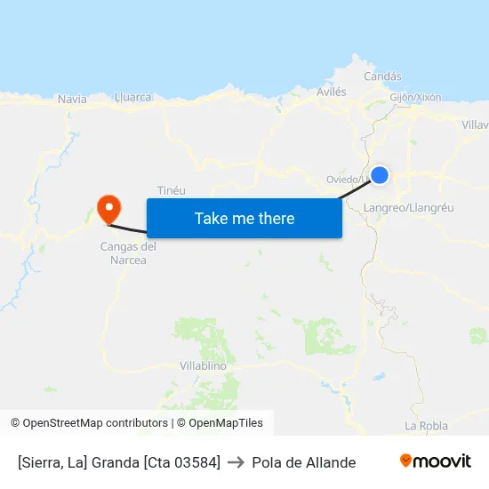 [Sierra, La]  Granda [Cta 03584] to Pola de Allande map