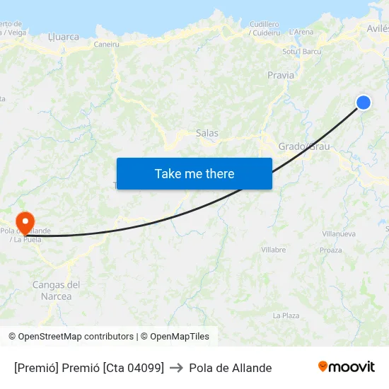 [Premió]  Premió [Cta 04099] to Pola de Allande map