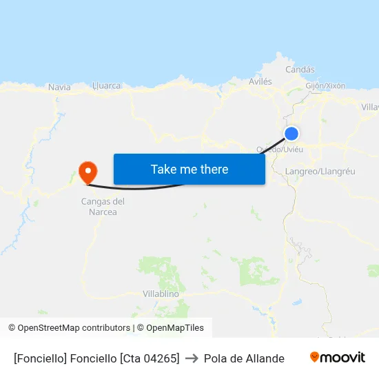 [Fonciello]  Fonciello [Cta 04265] to Pola de Allande map