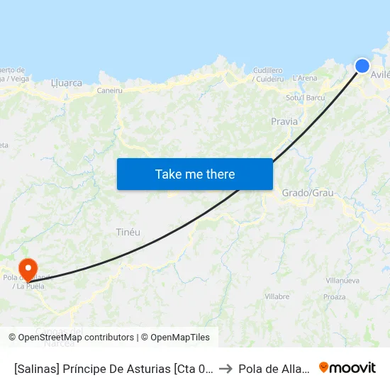 [Salinas]  Príncipe De Asturias [Cta 04308] to Pola de Allande map