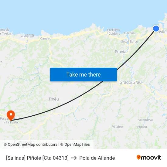 [Salinas]  Piñole [Cta 04313] to Pola de Allande map