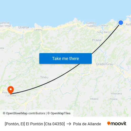 [Pontón, El]  El Pontón [Cta 04350] to Pola de Allande map