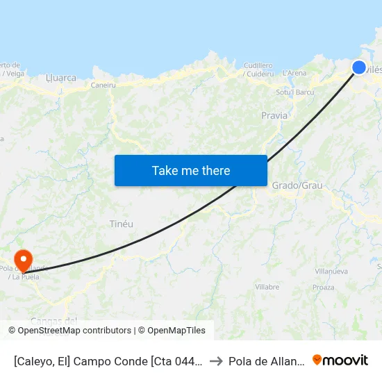 [Caleyo, El]  Campo Conde [Cta 04463] to Pola de Allande map