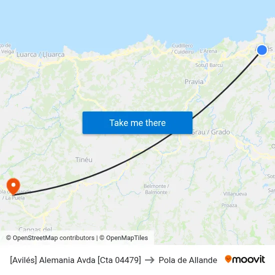 [Avilés]  Alemania Avda [Cta 04479] to Pola de Allande map