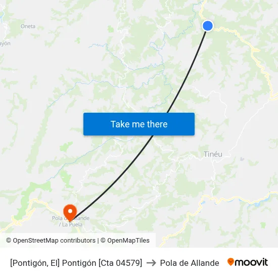 [Pontigón, El]  Pontigón [Cta 04579] to Pola de Allande map