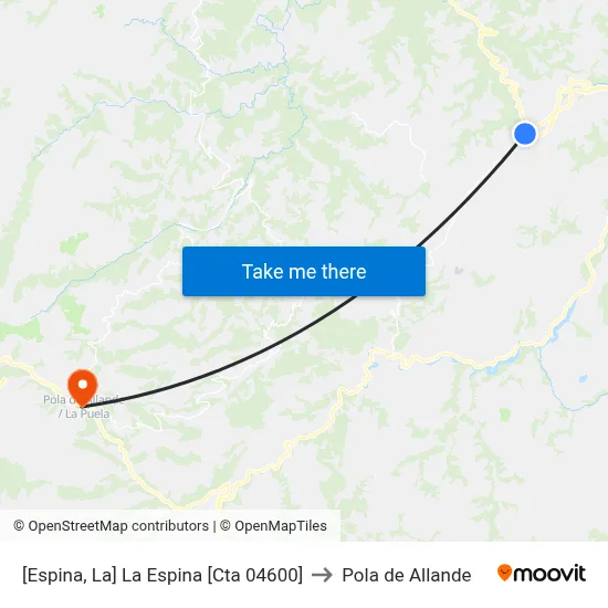 [Espina, La]  La Espina [Cta 04600] to Pola de Allande map