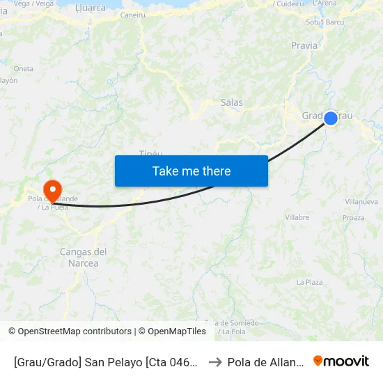 [Grau/Grado]  San Pelayo [Cta 04629] to Pola de Allande map