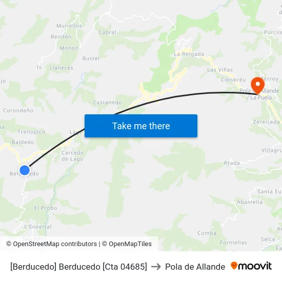 [Berducedo]  Berducedo [Cta 04685] to Pola de Allande map