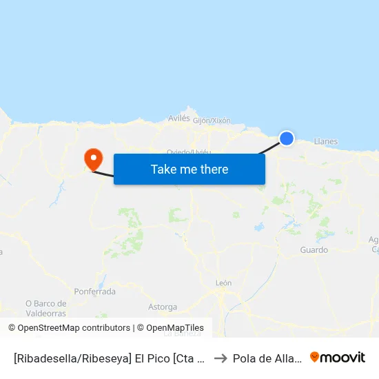 [Ribadesella/Ribeseya]  El Pico [Cta 05159] to Pola de Allande map