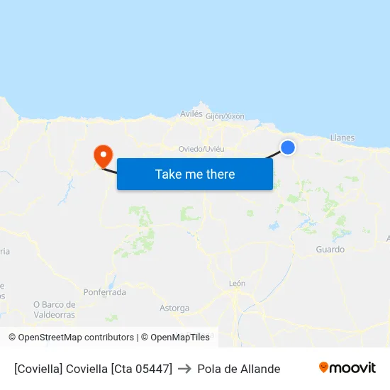 [Coviella]  Coviella [Cta 05447] to Pola de Allande map