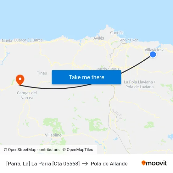 [Parra, La]  La Parra [Cta 05568] to Pola de Allande map