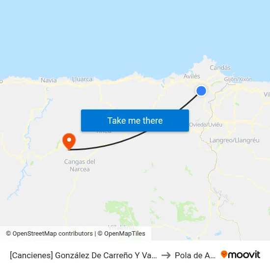 [Cancienes]  González De Carreño Y Valdés [Cta 06294] to Pola de Allande map