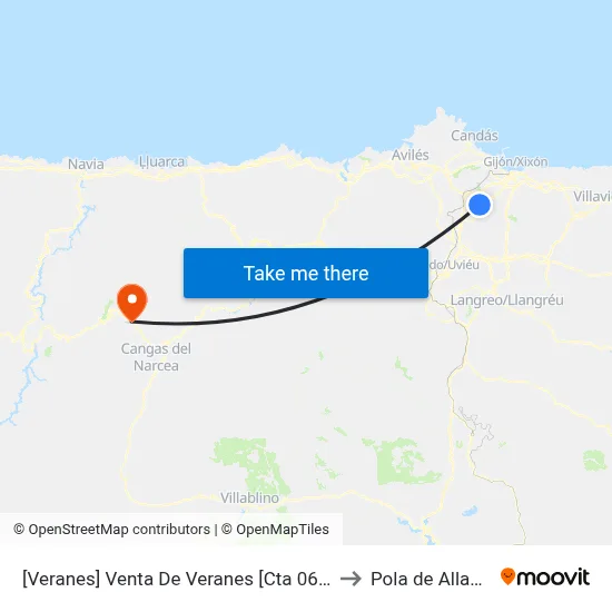 [Veranes]  Venta De Veranes [Cta 06371] to Pola de Allande map