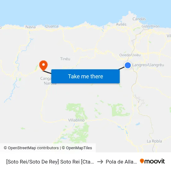 [Soto Rei/Soto De Rey]  Soto Rei [Cta 07844] to Pola de Allande map