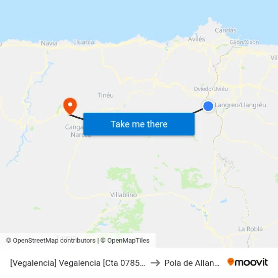 [Vegalencia]  Vegalencia [Cta 07850] to Pola de Allande map