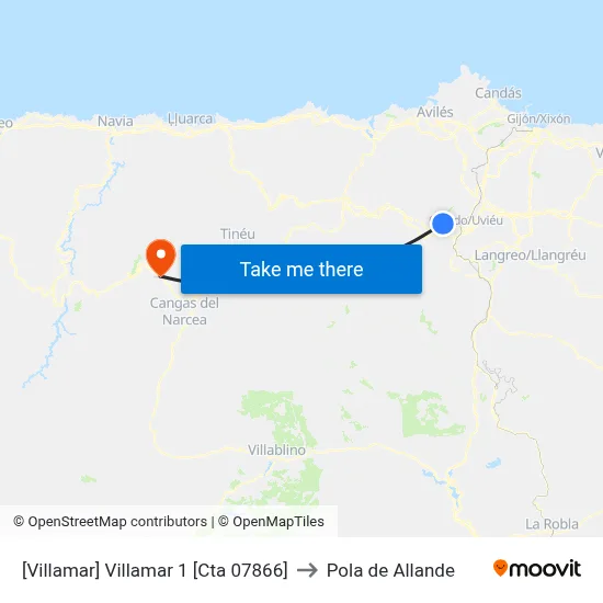 [Villamar]  Villamar 1 [Cta 07866] to Pola de Allande map