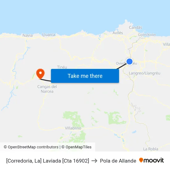 [Corredoria, La]  Laviada [Cta 16902] to Pola de Allande map