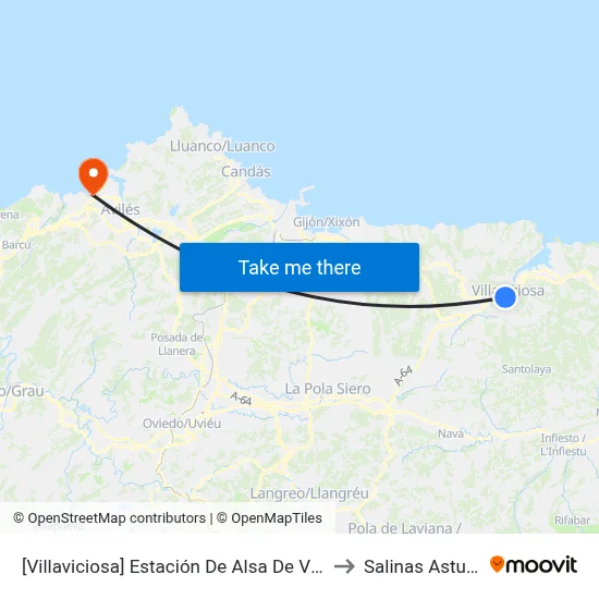 [Villaviciosa]  Estación De Alsa De Villaviciosa. [Cta 05094] to Salinas Asturias Spain map