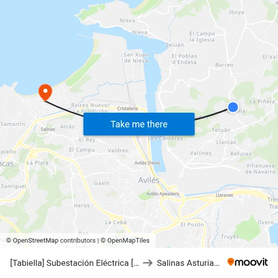 [Tabiella]  Subestación Eléctrica [Cta 00243] to Salinas Asturias Spain map