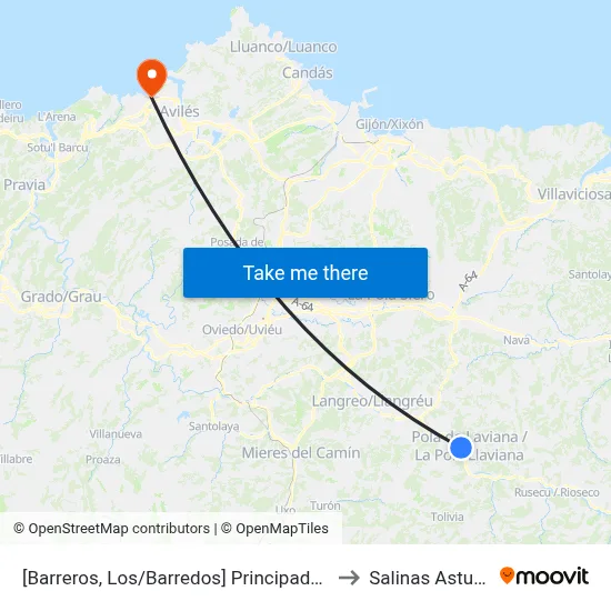 [Barreros, Los/Barredos]  Principado 21 Avda [Cta 00747] to Salinas Asturias Spain map