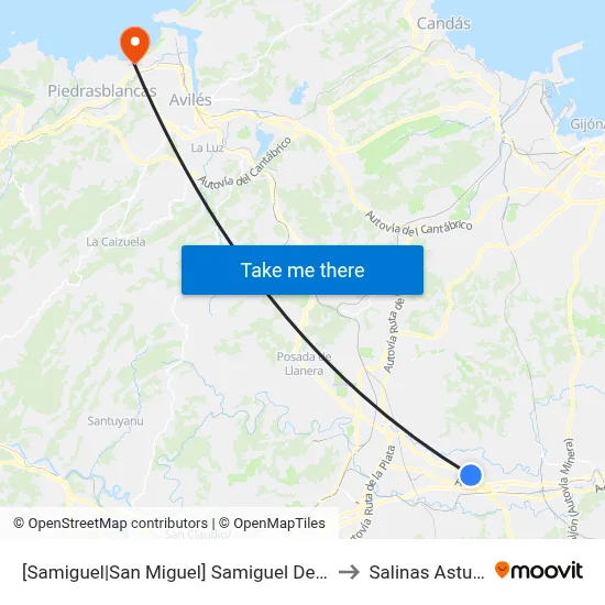 [Samiguel|San Miguel]  Samiguel De La Barreda [Cta 00770] to Salinas Asturias Spain map