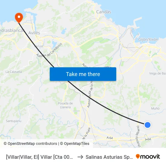 [Villar|Villar, El]  Villar [Cta 00806] to Salinas Asturias Spain map