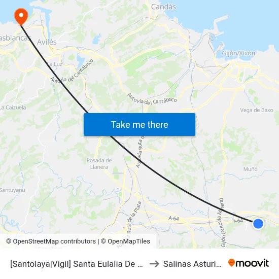 [Santolaya|Vigil]  Santa Eulalia De Vigil [Cta 00885] to Salinas Asturias Spain map