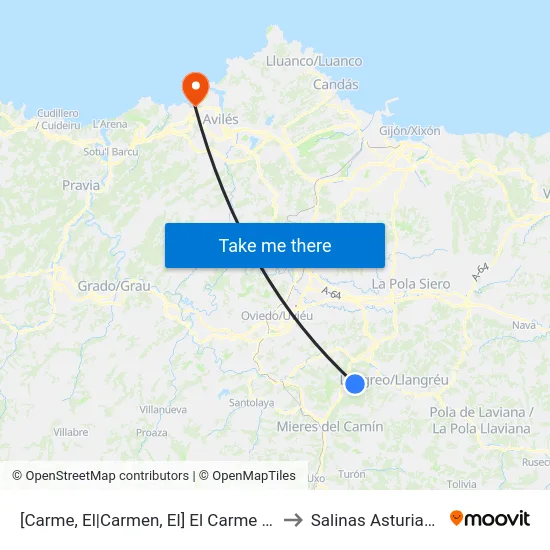 [Carme, El|Carmen, El]  El Carme [Cta 01144] to Salinas Asturias Spain map