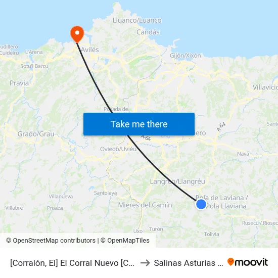 [Corralón, El]  El Corral Nuevo [Cta 01194] to Salinas Asturias Spain map