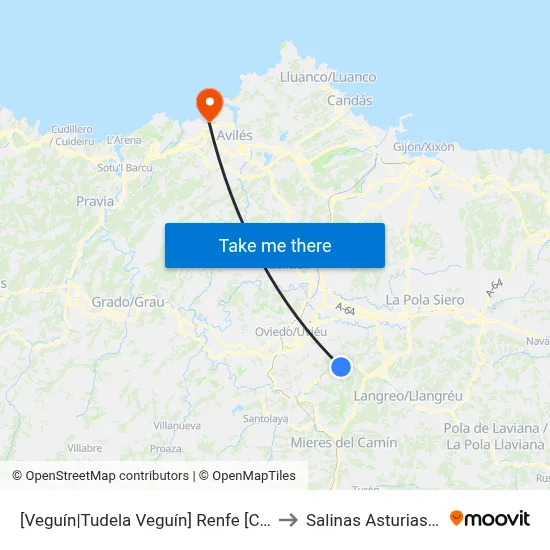 [Veguín|Tudela Veguín]  Renfe [Cta 01245] to Salinas Asturias Spain map