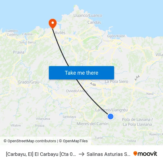 [Carbayu, El]  El Carbayu [Cta 01390] to Salinas Asturias Spain map