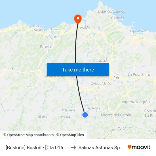 [Busloñe]  Busloñe [Cta 01650] to Salinas Asturias Spain map