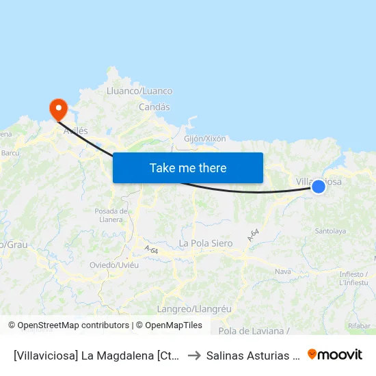 [Villaviciosa]  La Magdalena [Cta 01831] to Salinas Asturias Spain map
