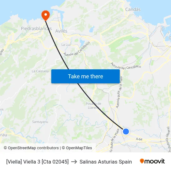 [Viella]  Viella 3 [Cta 02045] to Salinas Asturias Spain map
