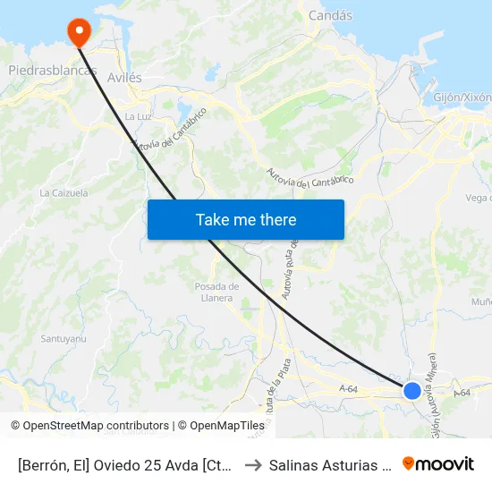 [Berrón, El]  Oviedo 25 Avda [Cta 02093] to Salinas Asturias Spain map