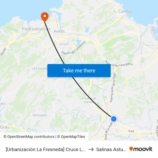 [Urbanización La Fresneda]  Cruce La Fresneda [Cta 02348] to Salinas Asturias Spain map