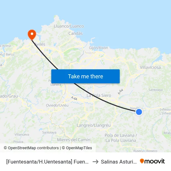 [Fuentesanta/H.Uentesanta]  Fuensanta [Cta 03180] to Salinas Asturias Spain map