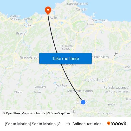 [Santa Marina]  Santa Marina [Cta 03266] to Salinas Asturias Spain map