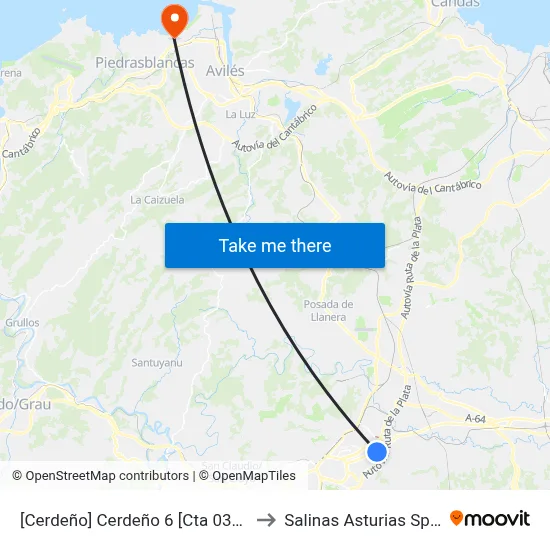 [Cerdeño]  Cerdeño 6 [Cta 03372] to Salinas Asturias Spain map