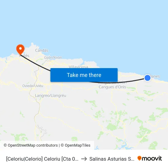 [Celoriu|Celorio]  Celoriu [Cta 03538] to Salinas Asturias Spain map