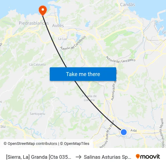 [Sierra, La]  Granda [Cta 03584] to Salinas Asturias Spain map