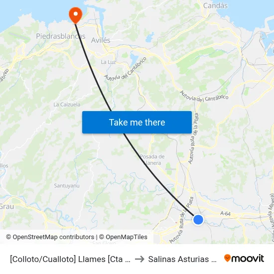 [Colloto/Cualloto]  Llames [Cta 03591] to Salinas Asturias Spain map