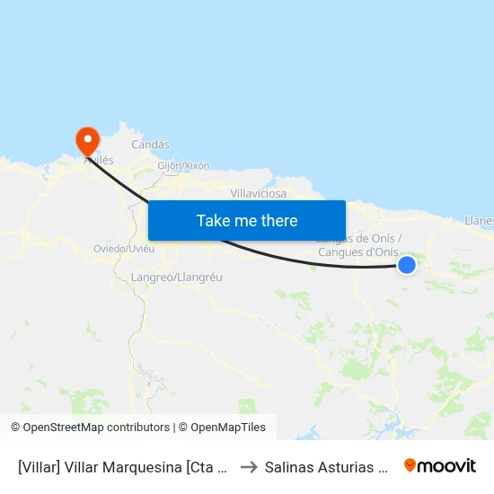 [Villar]  Villar Marquesina [Cta 03624] to Salinas Asturias Spain map