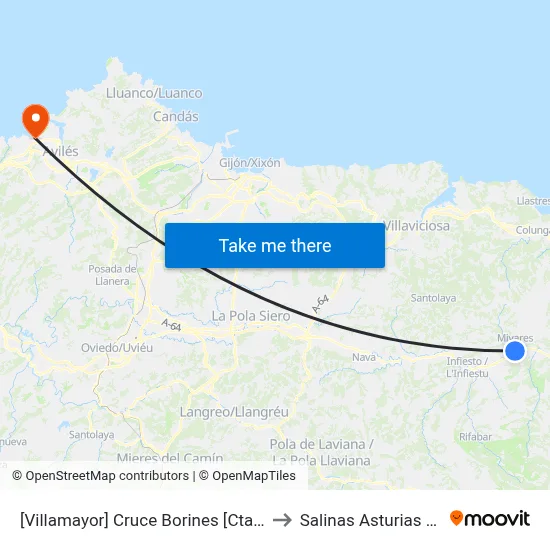 [Villamayor]  Cruce Borines [Cta 03862] to Salinas Asturias Spain map